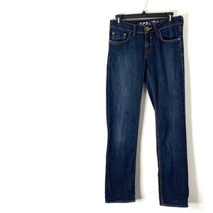 Mavi Sophie Mid Rise Straight Leg Jeans Dark Wash Stretch Denim